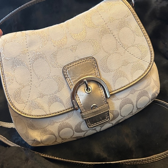 Coach Handbags - Coach Signature C Gold and Cream Soho Crossbody bag
